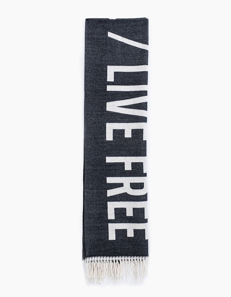Echarpe marine jacquard imprimé New-York Homme-1 Echarpe marine jacquard imprimé New-York Homme-1