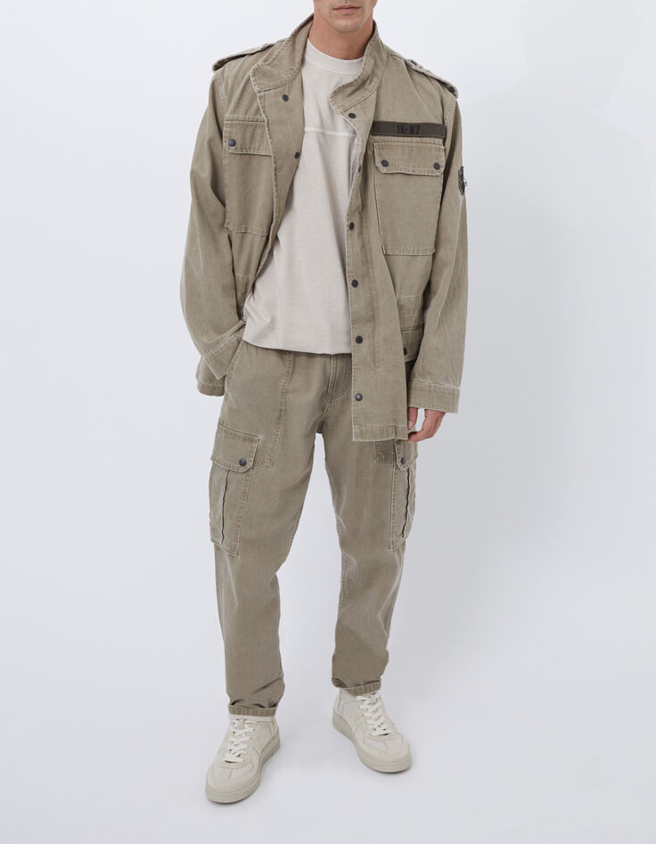 Pantalón militarTerra® Denim caqui claro hombre-7