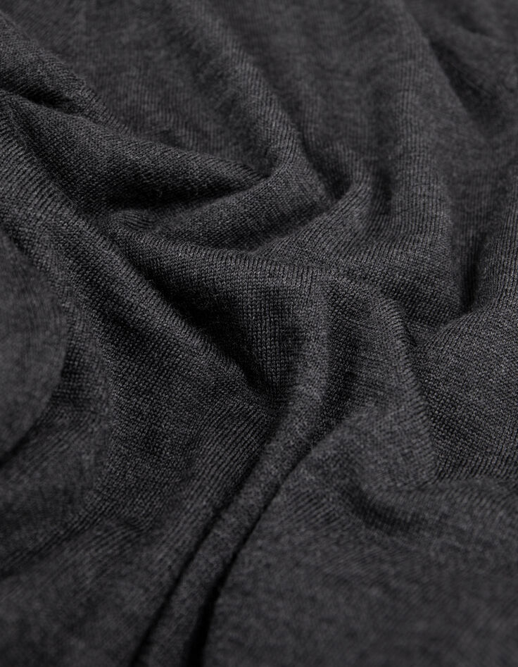 Jersey de punto con cuello en V antracita para hombre-5