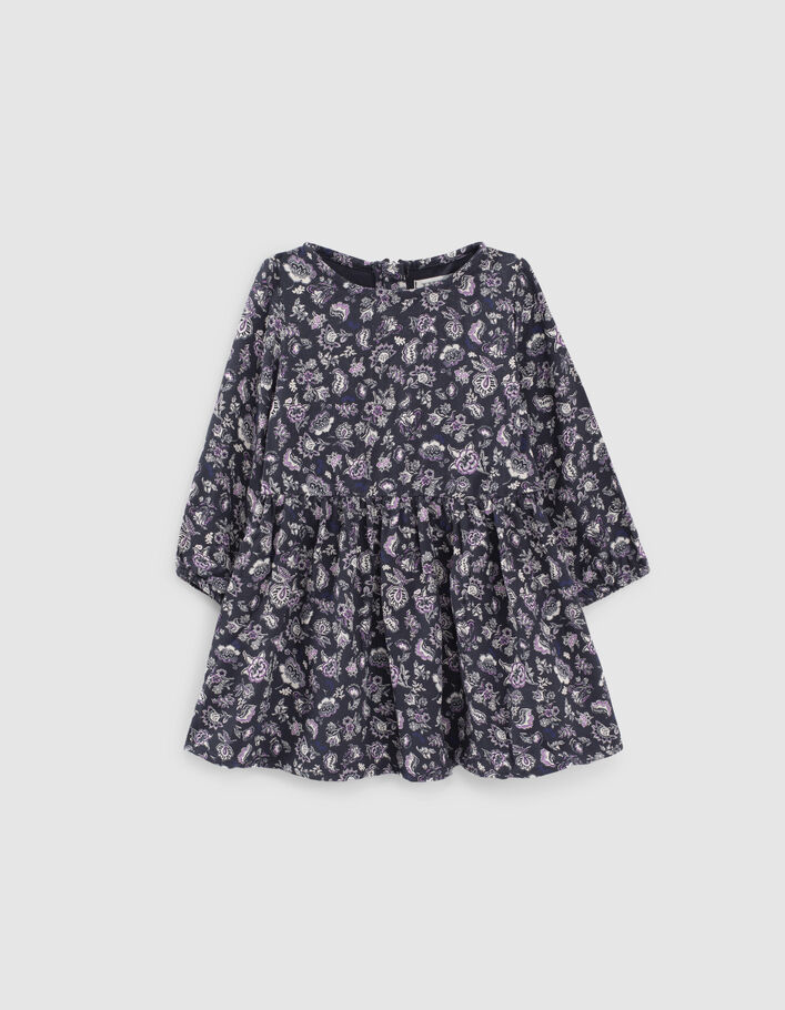 Vestido navy 2 en 1 sudadera cárdigan bebé niña-5