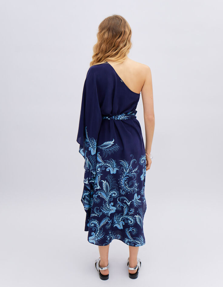 Women’s IKKS x GIGEEZ blue paisley motif asymmetric dress-3