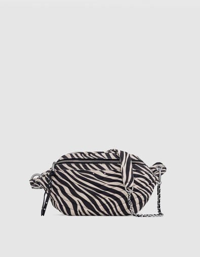 Women's 1440 ecru zebra canvas belt bag - IKKS