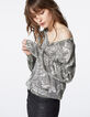 Pull col V imprimé tropical floral métallisé femme-1