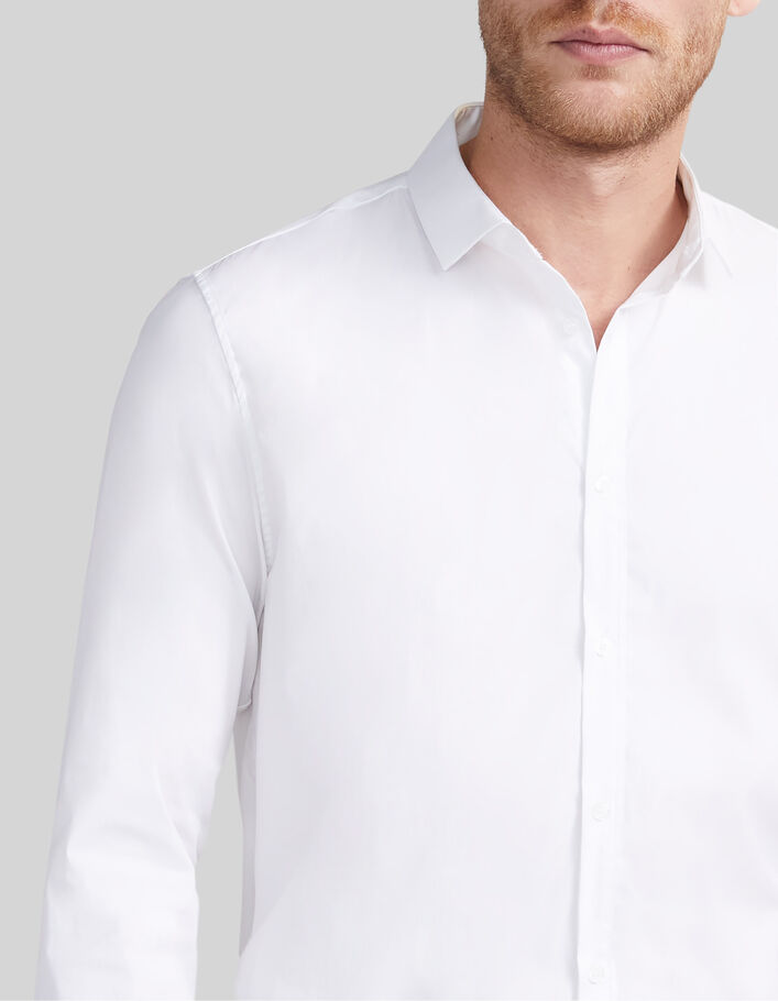 Wit SLIM fit overhemd voor heren EASY CARE - IKKS