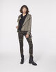 Trench court kaki ceinture taille femme-6
