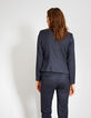 I.Code navy blue Jacquard suit jacket-3