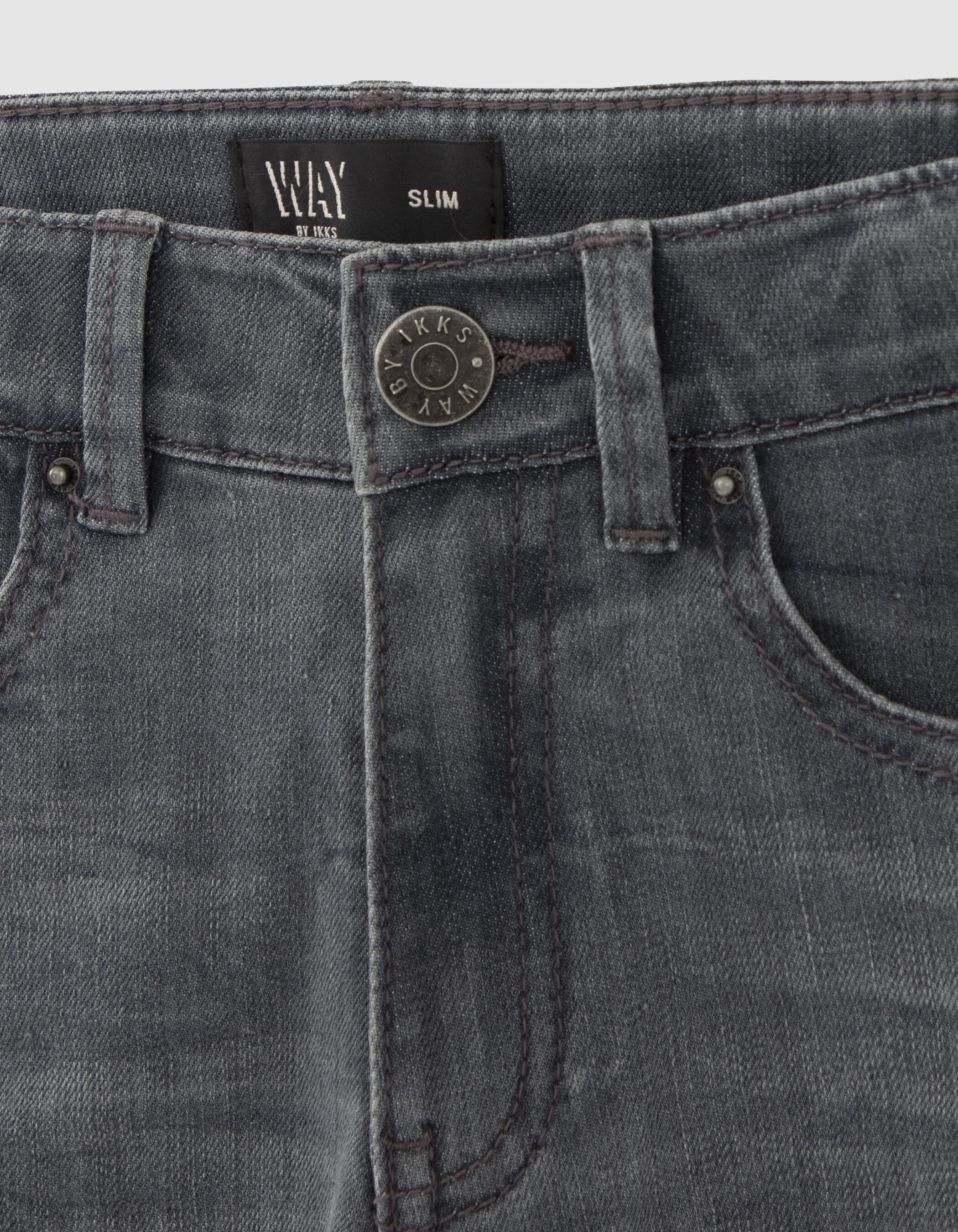Boys grey SLIM jeans with twisted seams IKKS