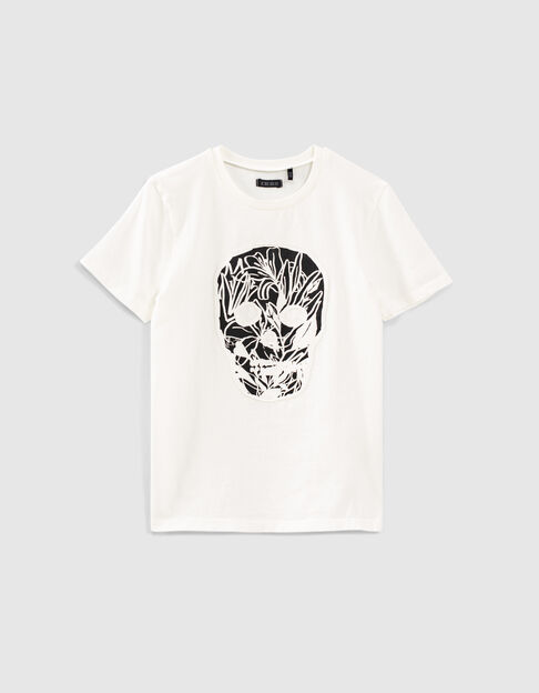 Boys’ off-white skull image organic T-shirt