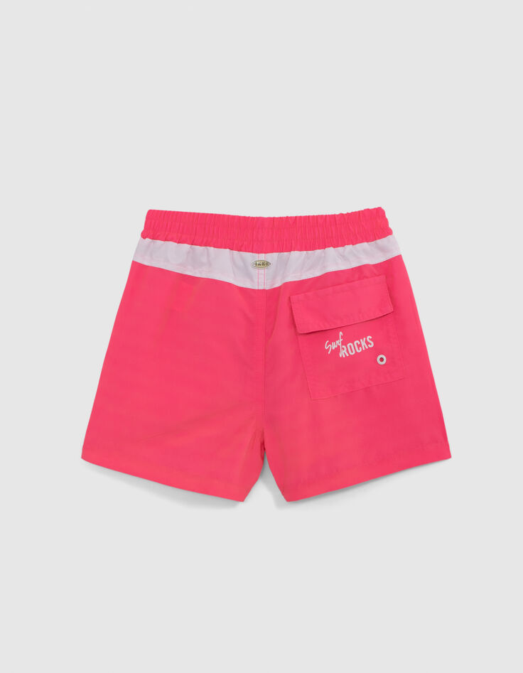 Rosa Badeshorts f&uuml;r Jungen mit Surf-Rock-Print-3