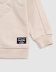 Sweat beige maxi chevrons embossés garçon-4