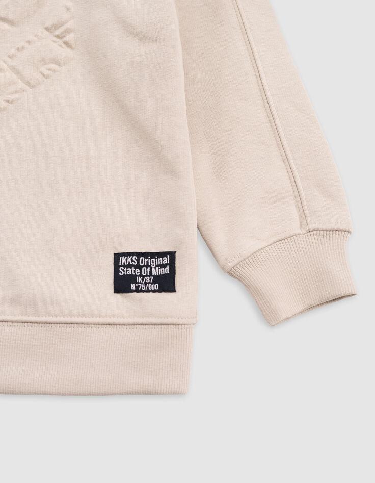 Sweat beige maxi chevrons embossés garçon-4