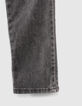 Girls’ grey high-waist slim jeans with side bands-5