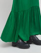 Grünes zerknittertes Kleid aus recyceltem Polyester-7