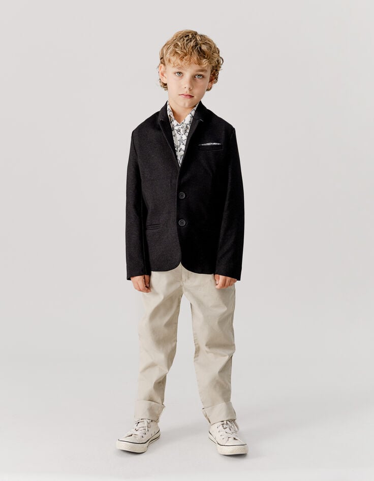 Veste de costume cérémonie noire faux-uni garçon-3