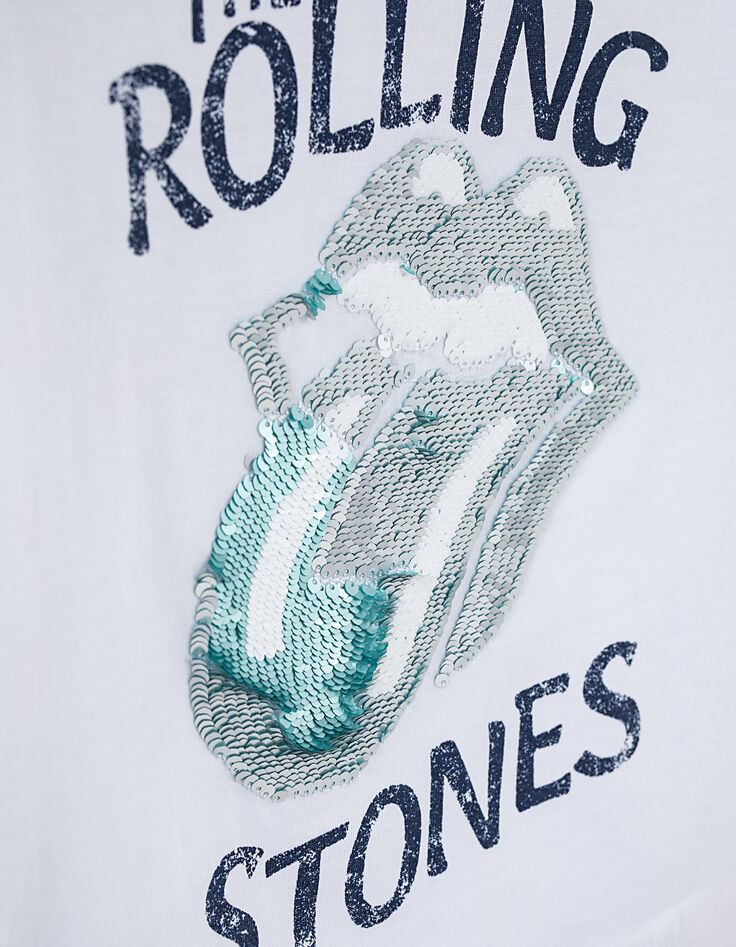 Boys’ white ROLLING STONES T-shirt with sequin tongue-3