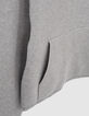 Pull gris chin&eacute; tricot &agrave; capuche fille -5