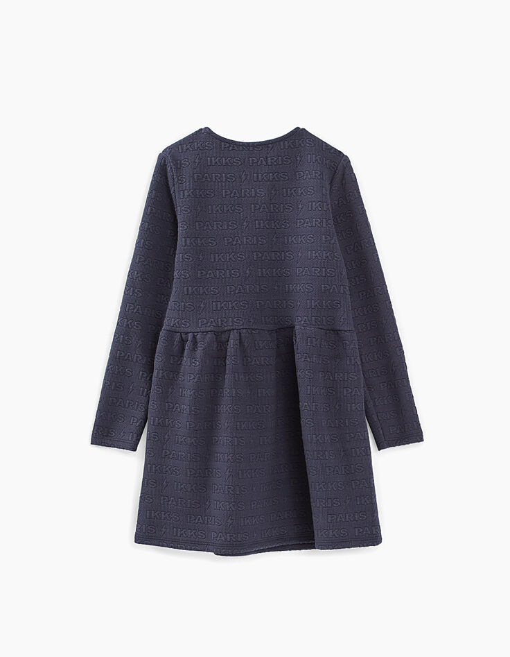Vestido navy de punto en relieve IKKS PARIS niña-3