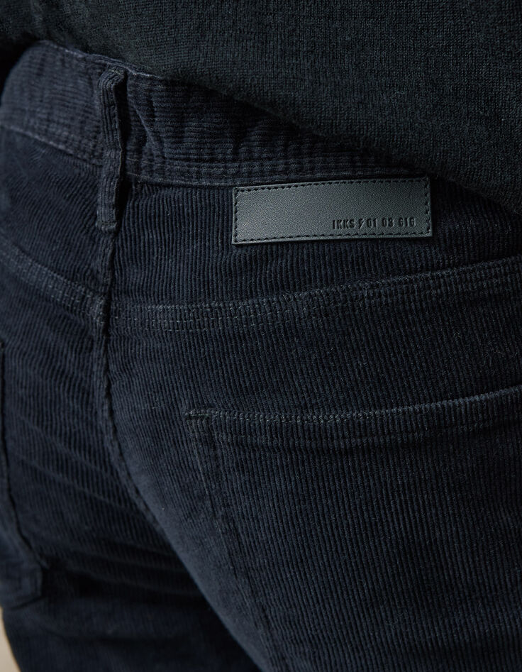 Pantalón SLIM terciopelo negro Hombre -5
