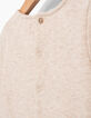 Robe bi-matière beige avec jupe bébé fille-5