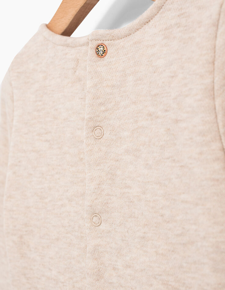 Robe bi-matière beige avec jupe bébé fille-5 Robe bi-matière beige avec jupe bébé fille-5