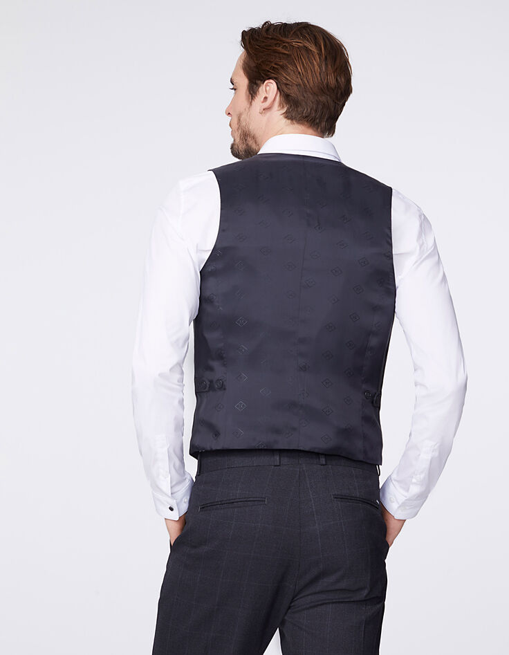 Men’s mouse grey check suit waistcoat-3 Men’s mouse grey check suit waistcoat-3
