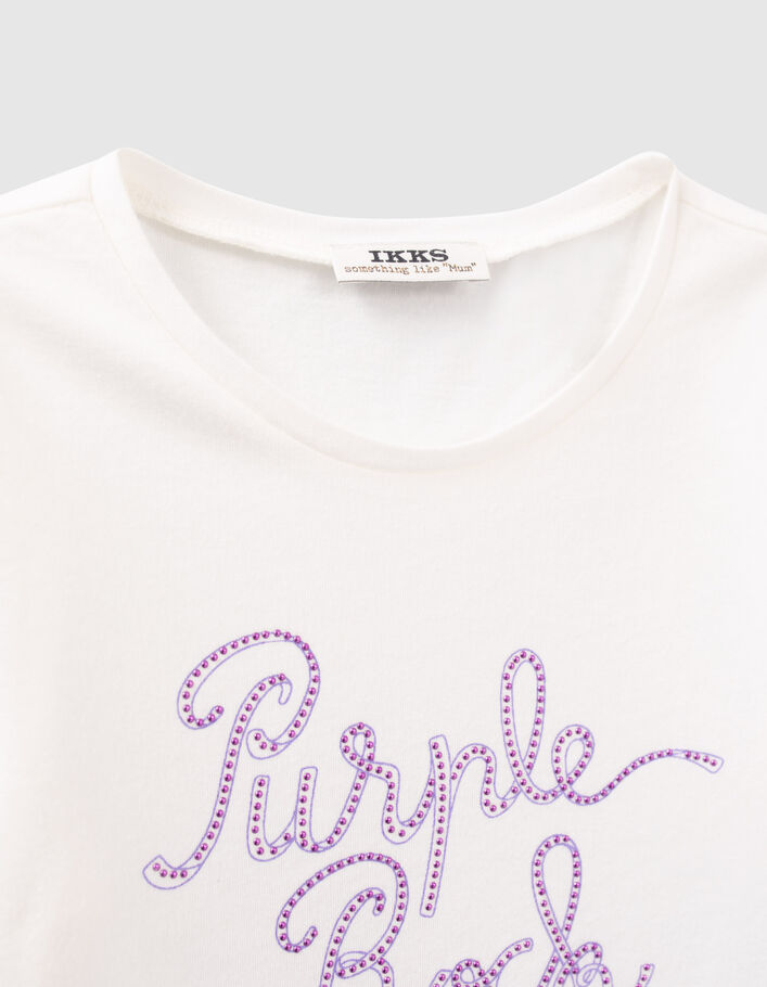 Girls' off-white embroidered T-shirt - IKKS