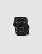 Women’s black suede studded dress belt-1