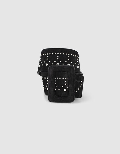 Women’s black suede studded dress belt - IKKS