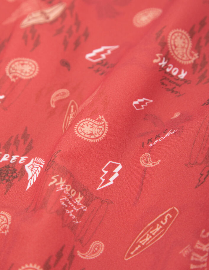 Roter Mädchenbadeanzug mit Surf-Rocker-Print - IKKS