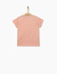 Mädchen-T-Shirt, Dunkelorange, feine Streifen-4