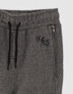 Boys’ charcoal grey marl biker joggers-5