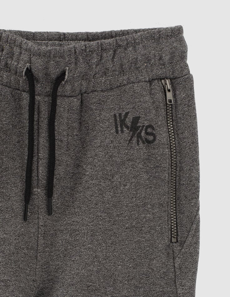 Boys’ charcoal grey marl biker joggers-5