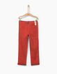Oranje chinobroek met gestreepte biezen -3