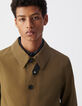 Herren-Trenchcoat, bronze, Materialmix, Kragenband-5