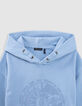 Sweat bleu à capuche motif soleil-lune garçon-4