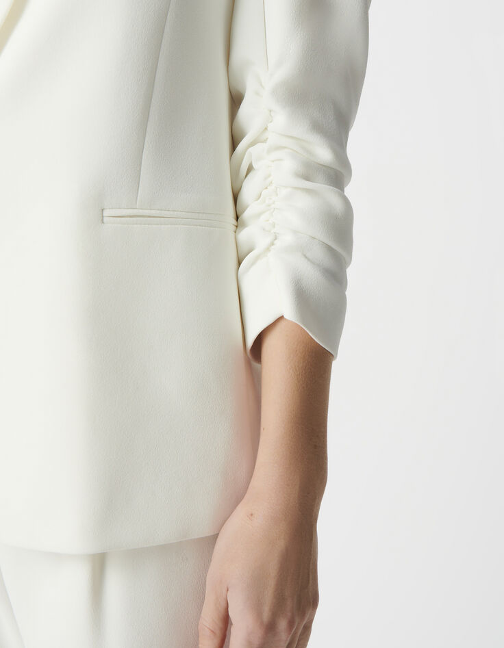 Veste de costume blanc cassé recyclé Femme-5