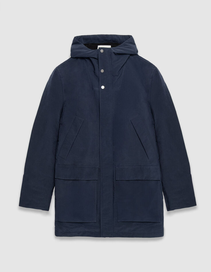 Herenparka met fleecevoering in marineblauw-8