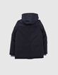 Parka navy bi mati&egrave;re &agrave; capuche fourr&eacute;e gar&ccedil;on -3