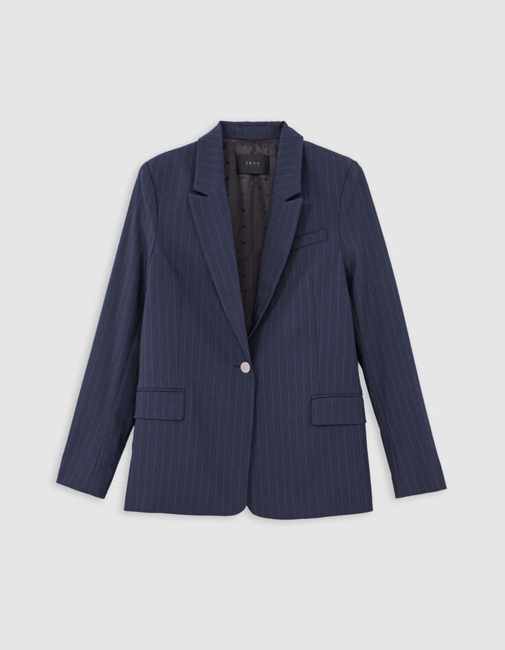 Damesjasje met tennisstreep in marineblauw-7