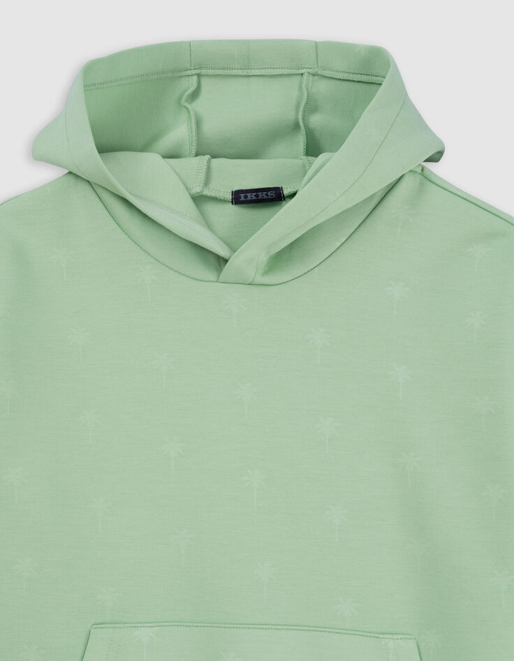 Sweat vert à capuche motif palmiers garçon-5