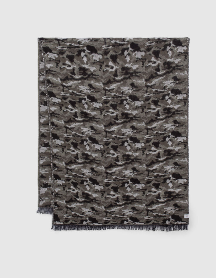 Schwarzer M&auml;dchenschal mit Camouflageprint-2
