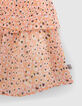 Kurzer Mädchenrock, Blumenprint in Tachismus-Optik, Peach-4