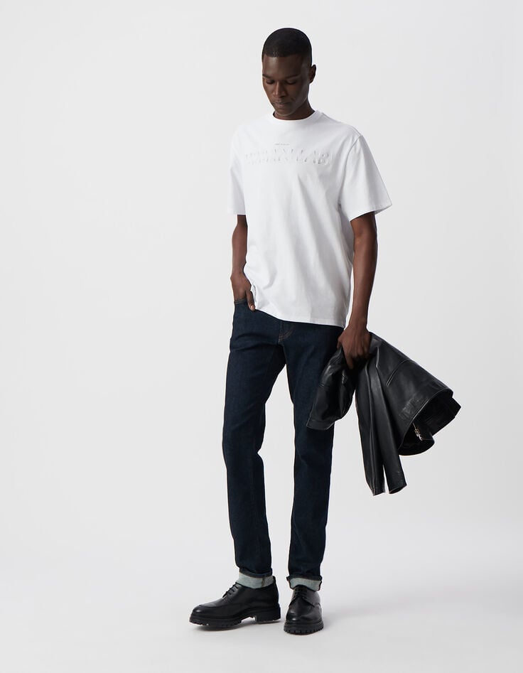 Wit T-shirt met tekst in reliëf DRY FAST Heren-1 Wit T-shirt met tekst in reliëf DRY FAST Heren-1