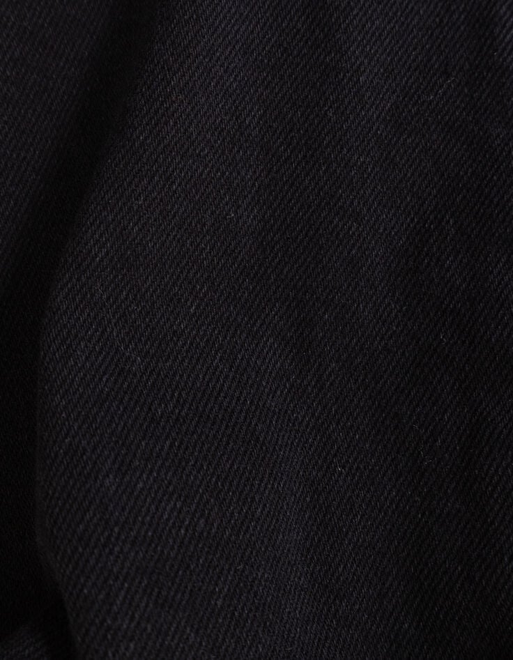 Schwarze weite Mädchenjeans mit Falten und Schleifen-9 Schwarze weite Mädchenjeans mit Falten und Schleifen-9