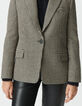 Women’s beige houndstooth suit jacket-5