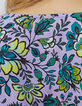 Blouse lilas effet drapé imprimé maxi fleurs Femme -5