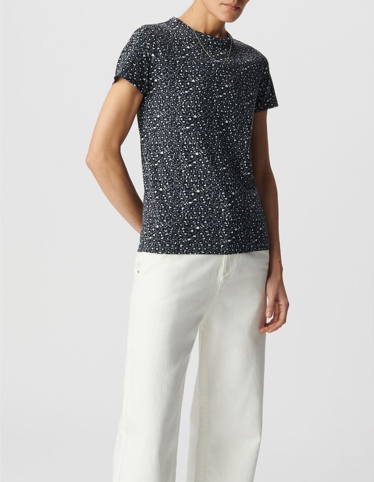 Camiseta cuello redondo gris leopardo-2