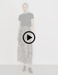 Women’s black ruffled long skirt with zebra print-7