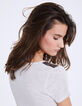 Damen-T-Shirt aus Viskose mit V-Ausschnitt-5