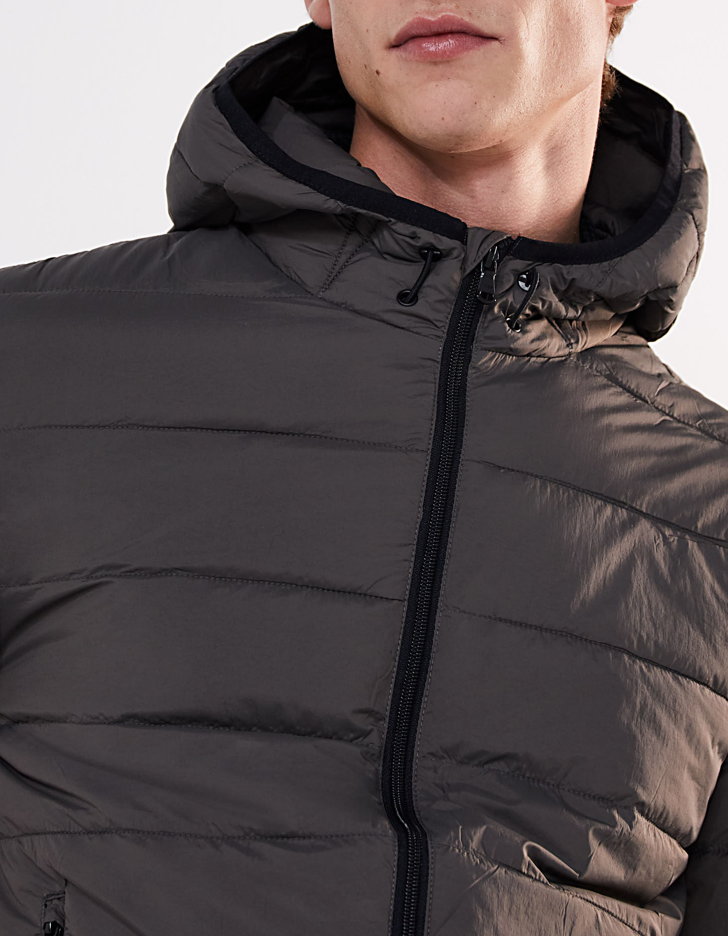 Sous doudoune marron fonc capuche Homme